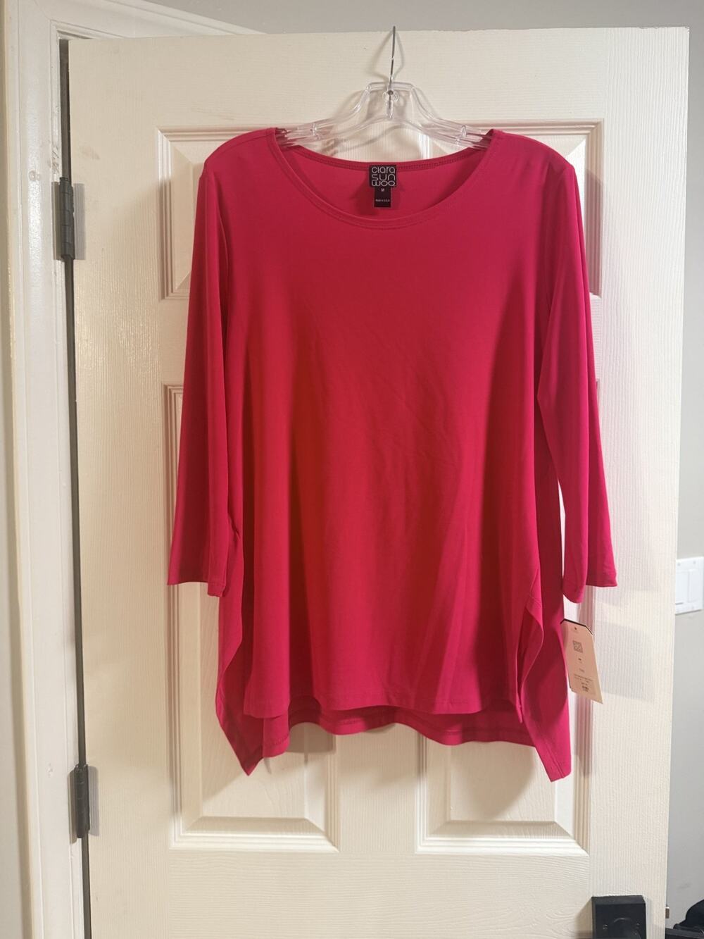 Clara Sun Woo Hot Pink Parachute Hem print top - Size Medium